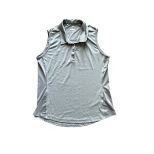 Adidas Womans Short Sleeve Gray Polo Shirt Quick Dry Golf Womans Large